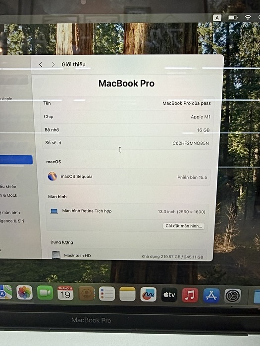 Macbook Pro M1 2020 13.3in 256GB like new 98%. 05NL2L2 Macbook Pro M1 2020 13.3in 256GB like new 98%. 05NL2L2