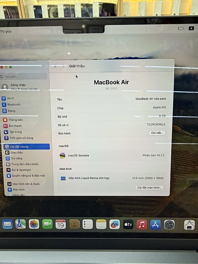 Macbook Air M2 2022 13.6in 256GB like new 99%. R9RLKL2 Macbook Air M2 2022 13.6in 256GB like new 99%. R9RLKL2