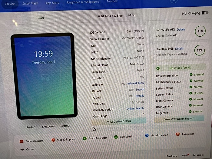 Ipad Air 4 2020 10.9in 64GB Like New 98%. BQ16Q Ipad Air 4 2020 10.9in 64GB Like New 98%. BQ16Q