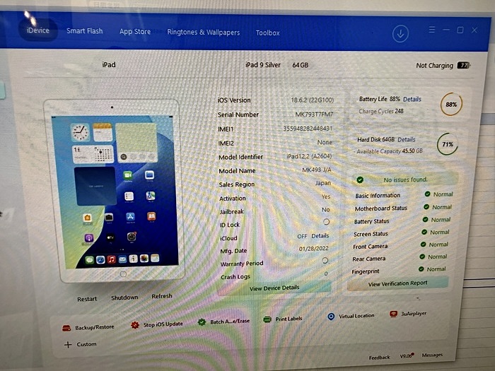 Ipad Gen 9 2021 10.2in 64GB Like New 98%. 48431 Ipad Gen 9 2021 10.2in 64GB Like New 98%. 48431