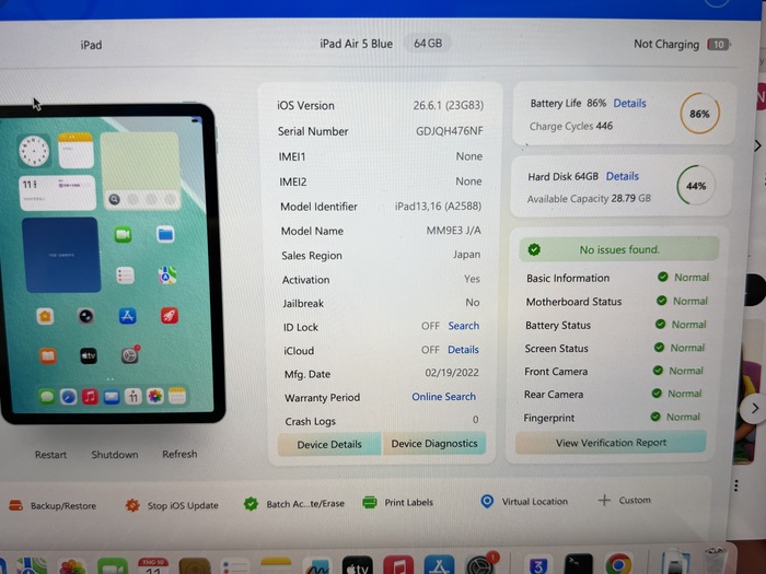 Ipad Air 5 M1 2022 10.9in 64GB Like New 99% . 476NF Ipad Air 5 M1 2022 10.9in 64GB Like New 99% . 476NF