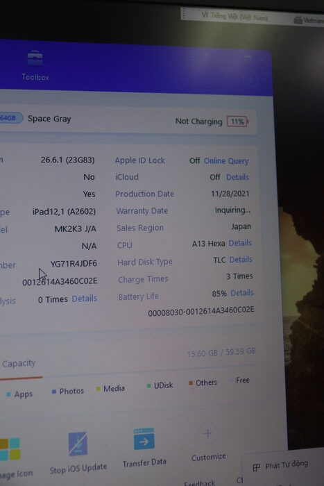 Ipad Gen 9 2021 10.2in 64GB Like New 98.5%. 4JDF6 Ipad Gen 9 2021 10.2in 64GB Like New 98.5%. 4JDF6