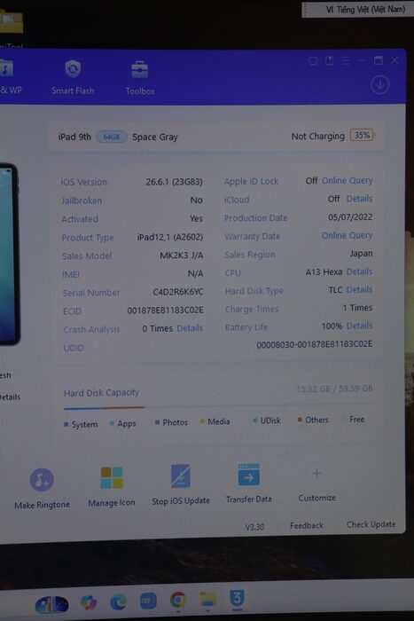 Ipad Gen 9 2021 10.2in 64GB Like New 98%. 6K6YC Ipad Gen 9 2021 10.2in 64GB Like New 98%. 6K6YC